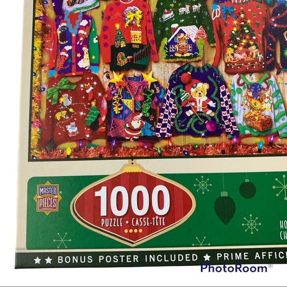 HOLIDAY SWEATERS Allison Lee art 1000 Piece Puzzle Christmas Colorful Ugly Party - Picture 7 of 8